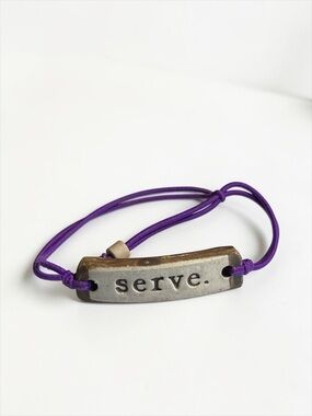 🍭5 for $20🍭 Mudlove Serve. Purple Stretch Adjustable Bracelet CC Z